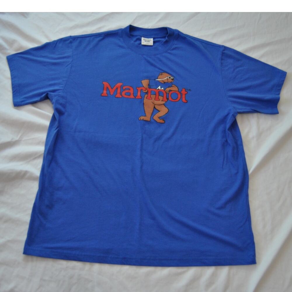 Marmot Mountain Works Leaning Marty Blue Short Sleeve Shirt Large
